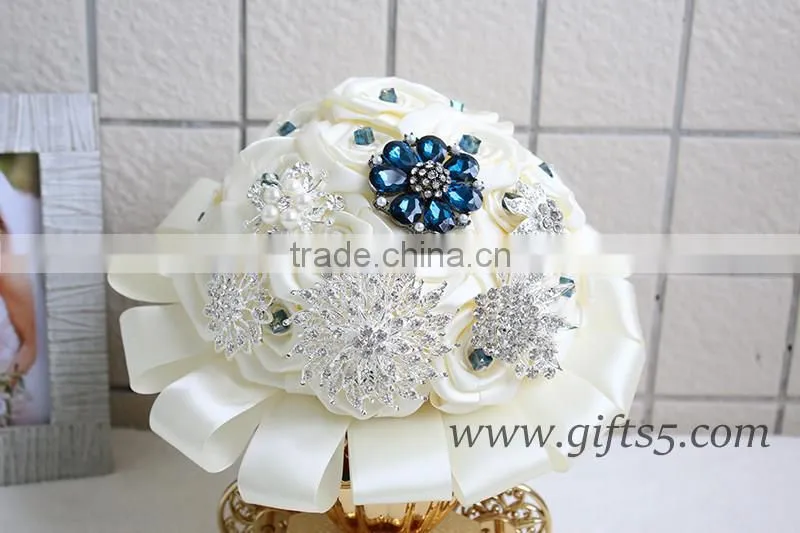 High quality luxurious blue wedding buquet