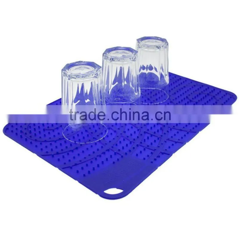 Hot sell New Make SILICONE GLASS DRYING MAT Wine Bar DishRack Bar Mats