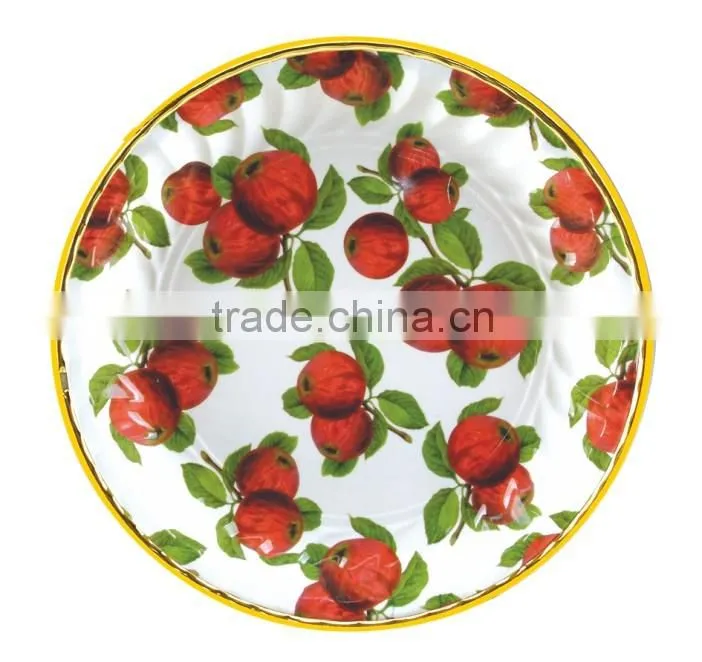 Round golden line plate