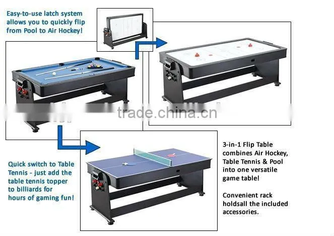 High quality Factory promotion 4 in 1 Multi games table. Pool table, Air hockey table, Table tennis table, dinning table
