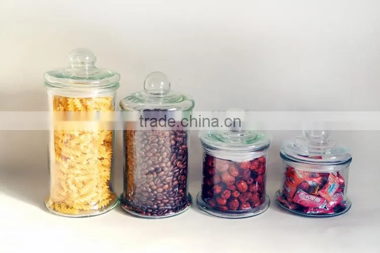 glass candle jar with glass sealed lids