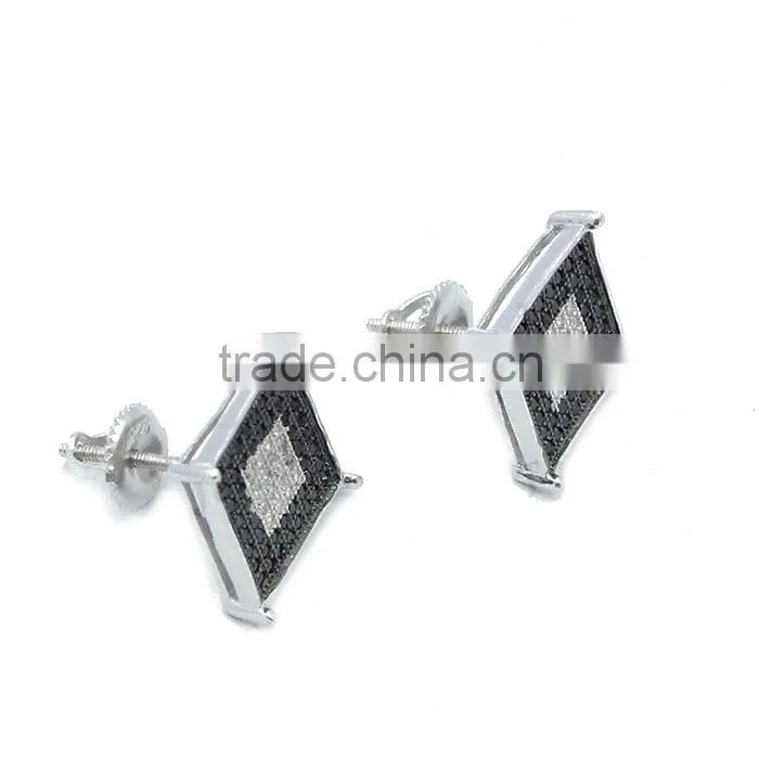 925 silver jewelry wholesale micro pave setting cubic zircon stud earrings