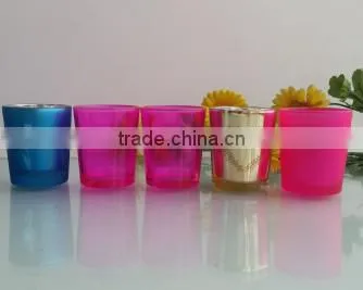 wholesale premium glass colored glass votive holders heat-resistant glass votive holders