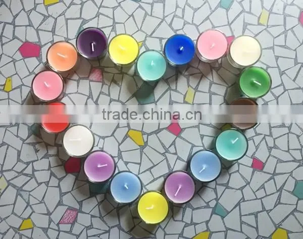 colourful flameless scented tealight candle, soy wax