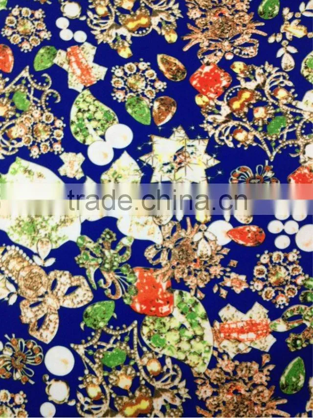 polyester flower print fabric scuba print for garment