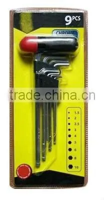2012 fashionable S.A.E and Metric 9 PCS T handle hex key