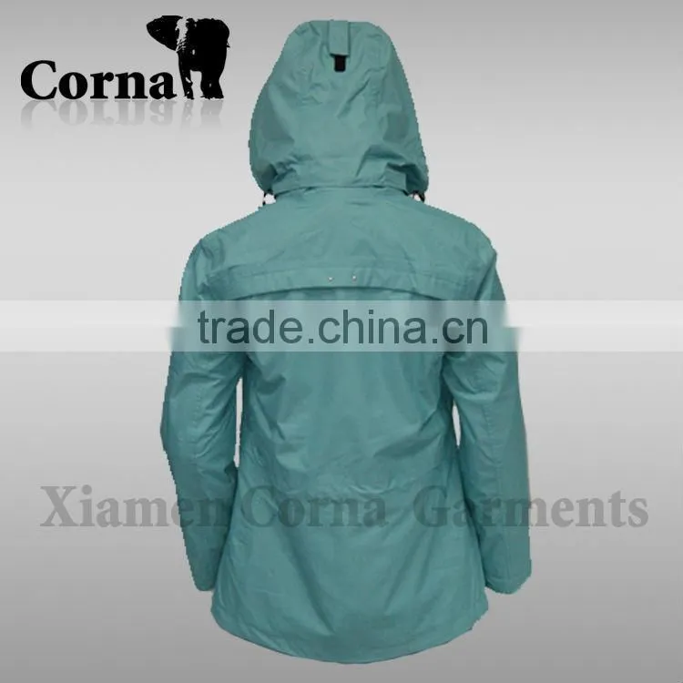 women blue waterproof winter riding jacket