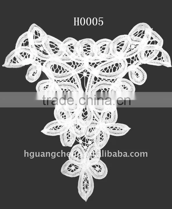 machine knited crochet cotton lace collars, women dress/ blouse neck collars factory