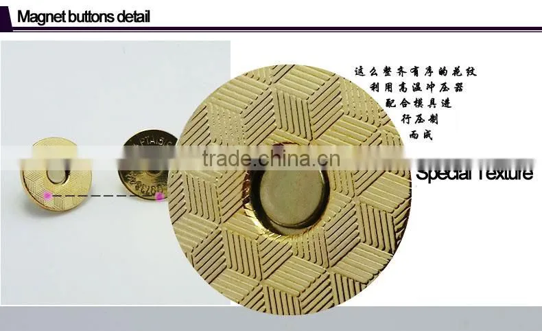 Slim 2mm thickness purse metal magnetic button in different colors