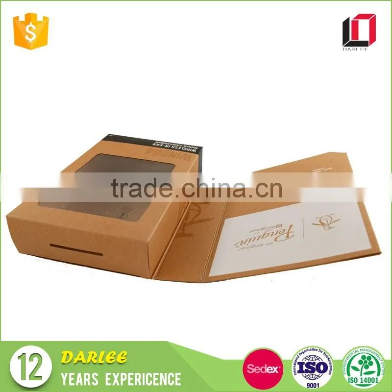 High end blister tray magnetic closure kraft paper wireless in-ear earbuds packaging box with custom logo