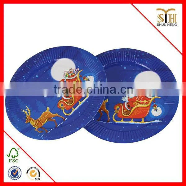 christmas disposable paper plate wholesale tableware paper cups for wedding party dinner