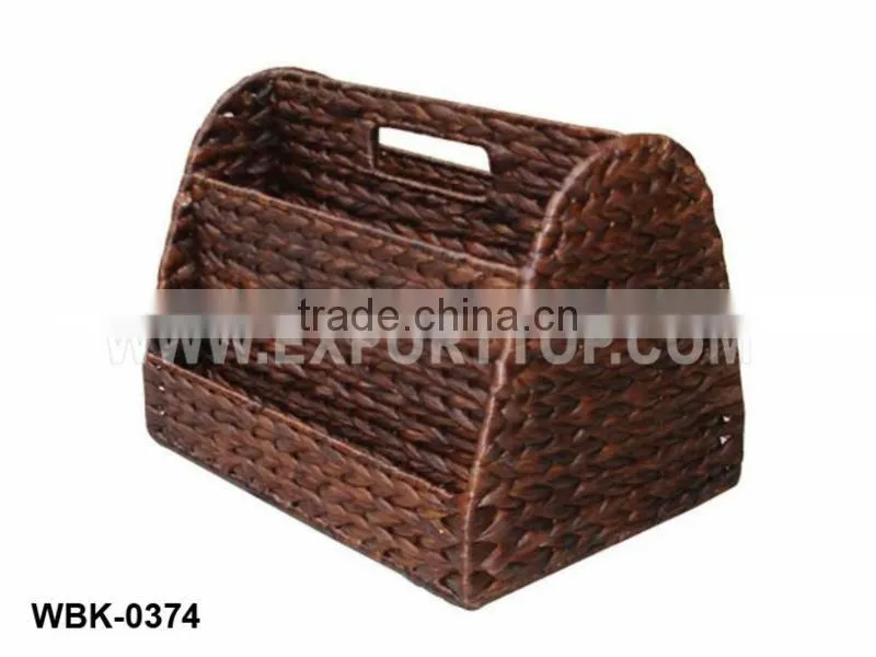 Set of 3 water hyacinth oval shape baskets