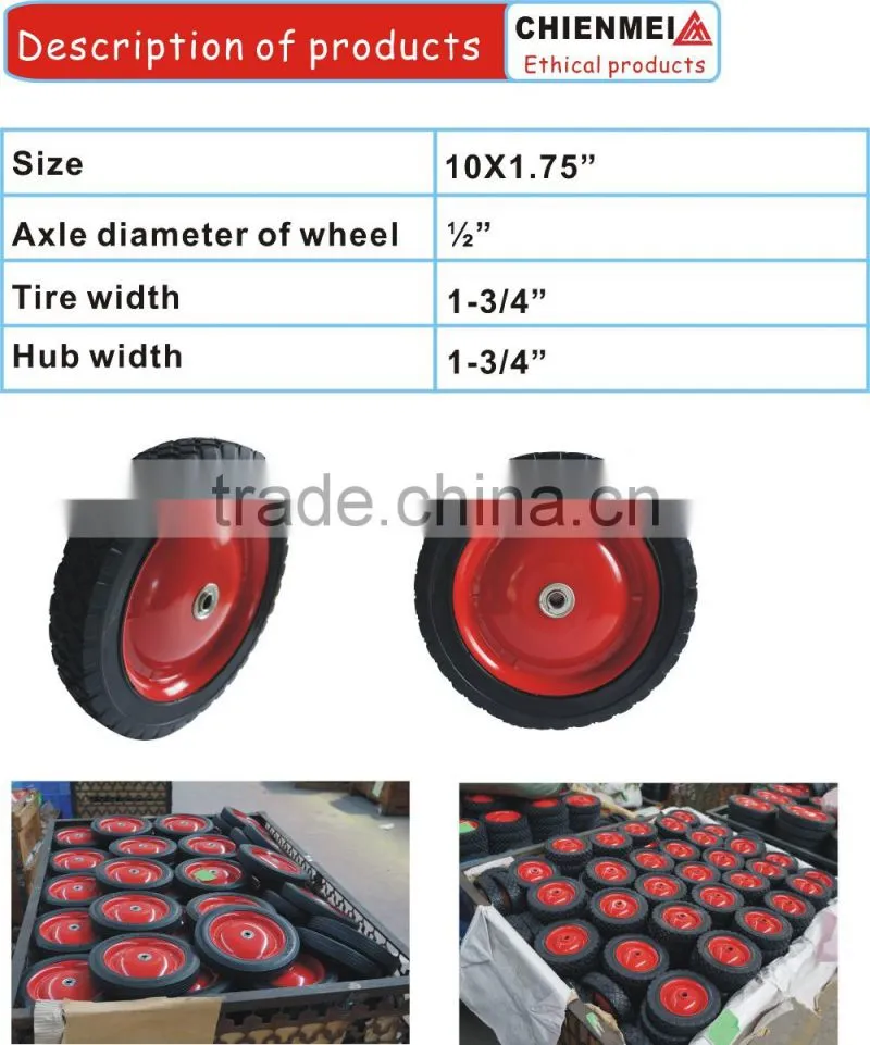7"X1.5" solid rubber wheel/Semi-Pneumatic rubber wheel/professional lawnmower wheel