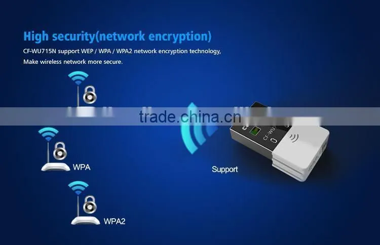 CE,FCC,ISO9001 certificates high quality new Mini USB Wireless lan card N 802.11 b/g/n WiFi Adapter WiFi Dongle 150Mbps