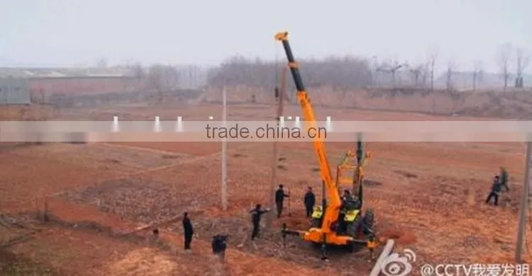 Electric pole erecting crane & digging hole from DAHAI factory