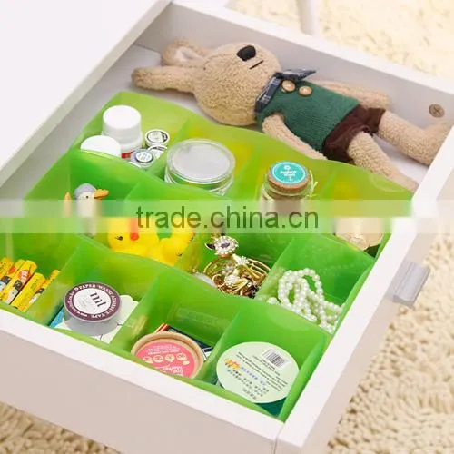 4 cells Home Office Wardorbe Table Drawer Organizer Sorter-Green