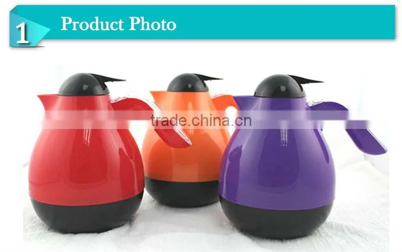 2014High quality colorful plastic glass liner tea cup flower home ware jugs(JGAG)