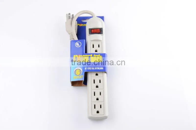 H60138 6 Outlet Safety Surge Protector AC Wall Power Strip White UL
