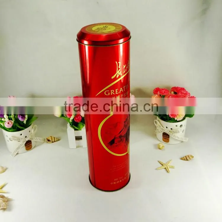 Gift package box round wine tin container
