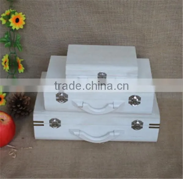 Rectangular natural small wooden storage baskets with sliding lids