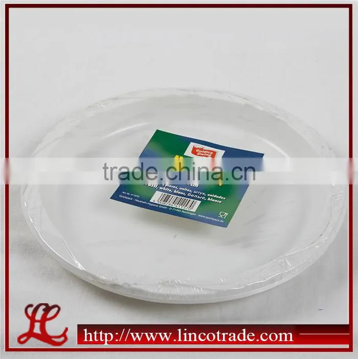 8.75 Inch White Plastic PS Round Disposable Plate