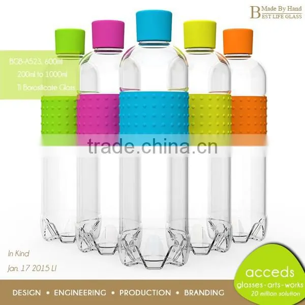 Promotion Portable Glass High Quality Silicone water Bottle