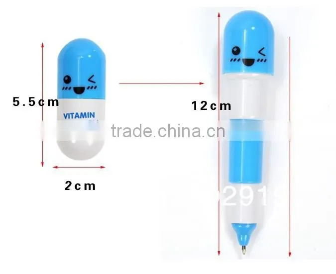 Supply Creative cute face ballpoint pen / telescopic pen