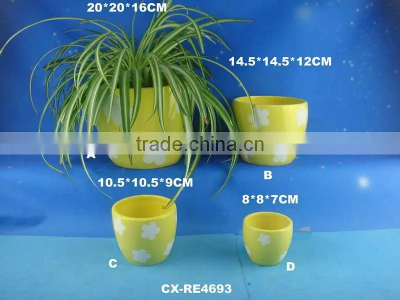 Unique Hand painted flower glazed ceramic shoe flower pot planter