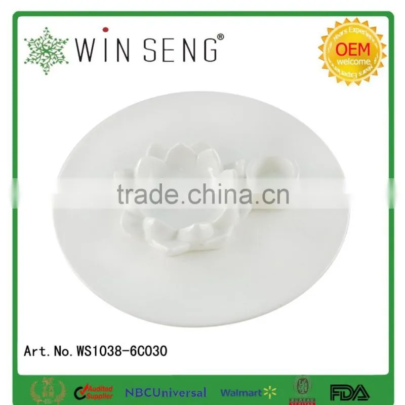 ceramic white porcelain "lotus" egg tray, egg holder, egg dish, egg plate