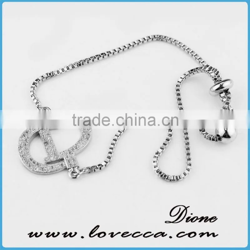 2017 Various pattern chain link bracelets for your choice women gold micro pave bracelet link zircon