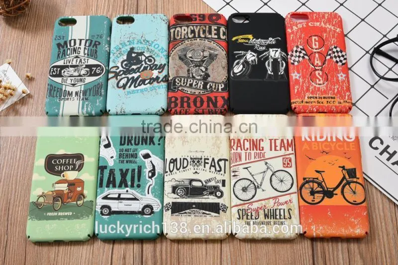 Retro motorcycle & car polish luminous PC phone case for iPhone 5G/6G