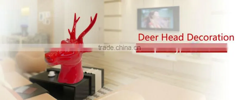Ceramic Red Deer Head For Home Decor