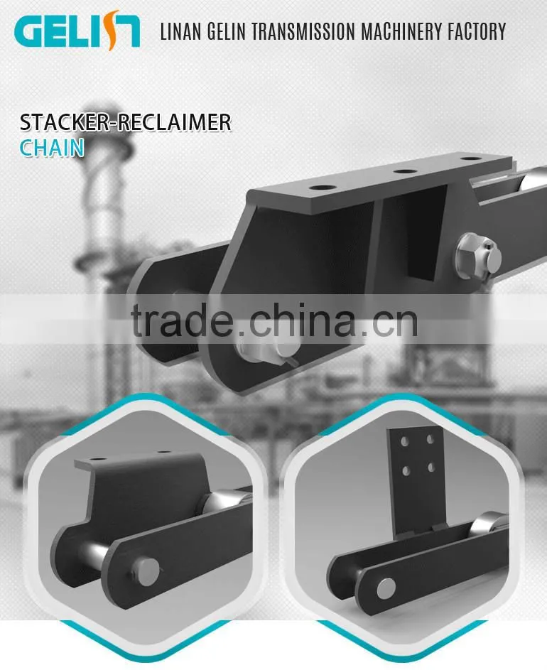 Doube pitch large size conveyor chain for stacker reclaimer