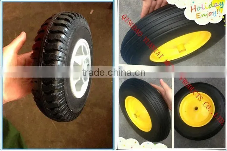 steel rim 8x2.50-4 flat free pu foam wheel