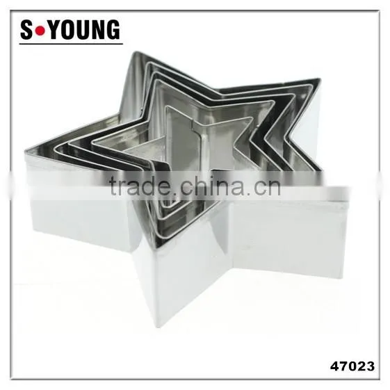 47023 6pcs five star shape stainless steel cookie cutter set