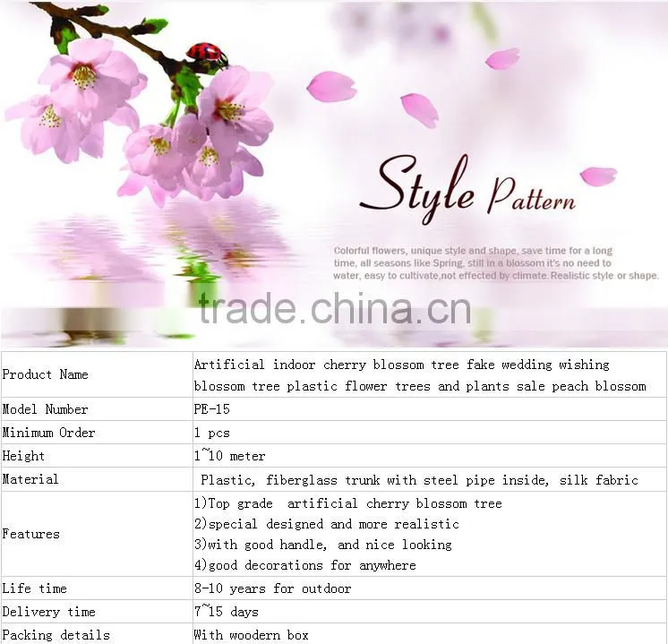 Artificial Indoor Cherry Blossom Tree Fake Wedding Wishing Blossom Tree Plastic Flower Trees And Plants Sale Peach Blossom