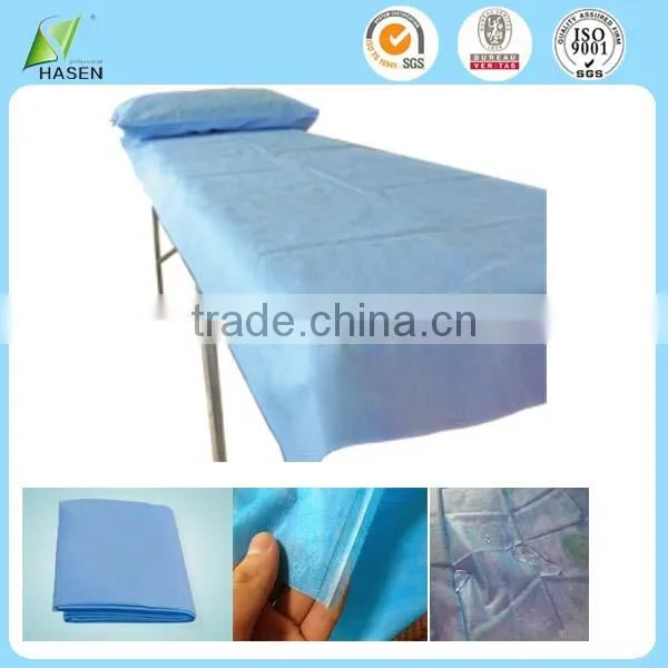 Medical consumable rolled PP fabric disposable bedsheets