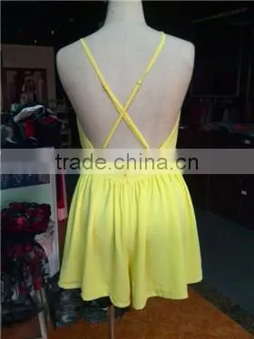 Fashion lady suspenders sexy dress hot summer playsuit design