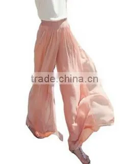 western stylish women's loose chiffon wide leg pants Long trousers