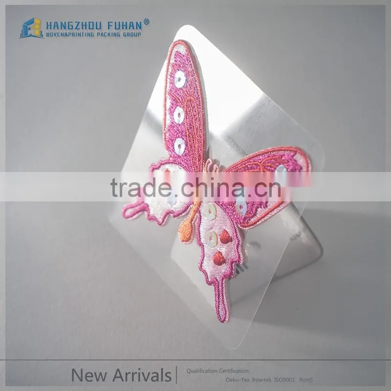 Custom Garment Butterfly Sequin Embroidery Badges