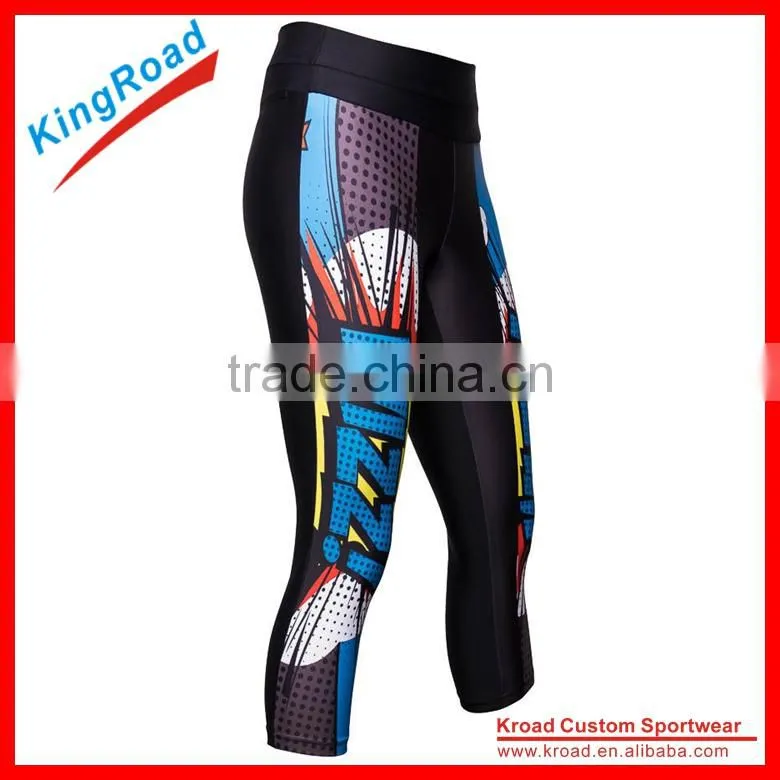 Men sublimated compression cheap tights made in China