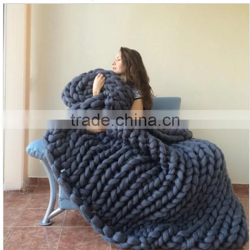 2017 Knitted Wool Blend Blanket Air Conditioning Leisure Chunky Blanket Kniting Blanket