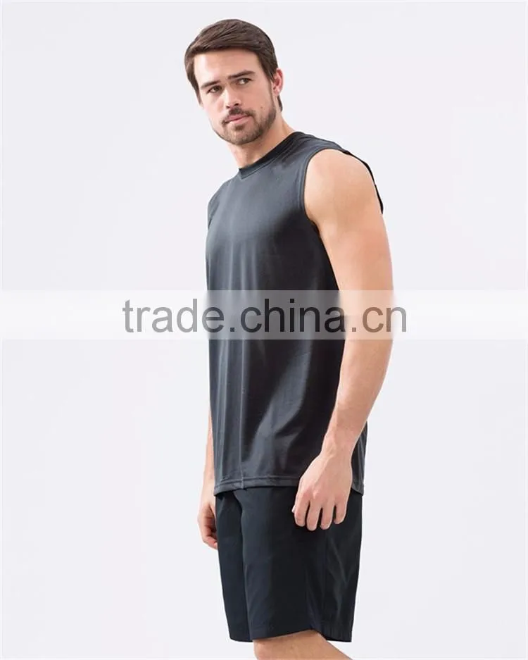 Black athletic men's tank top gym