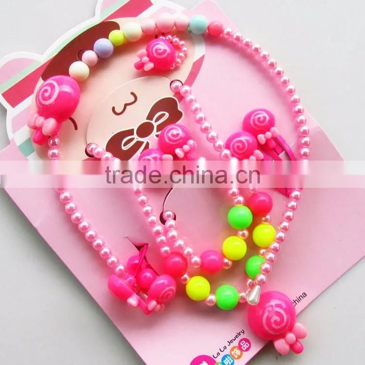cute carton beads little girl necklace DIY beads children jewelry customized candy bead children necklace kids accessories