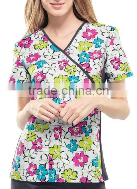 Solid Blue Color OEM Zipper Closure 3/4 Sleeve Women Spa Coat