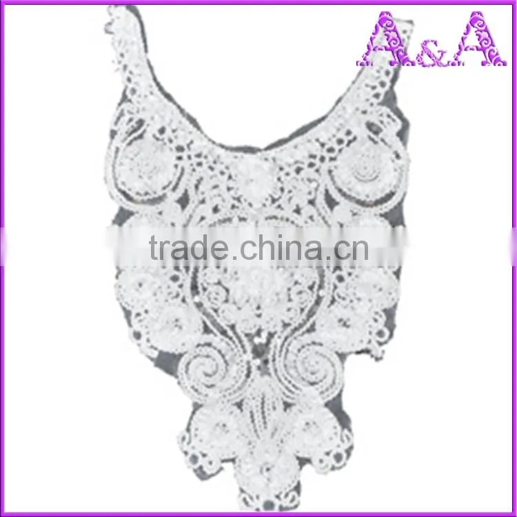 New design big piece customized raw white lace decoration voile mesh collar lace