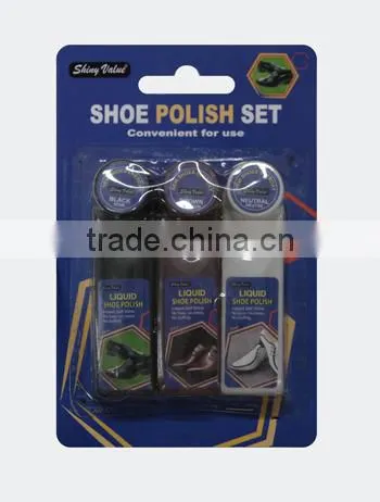 3 pcs 25ml waxed long lasting shine liquid shoe polish