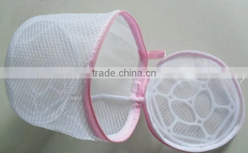 cheap polyester embroidery mesh laundry bag with handles