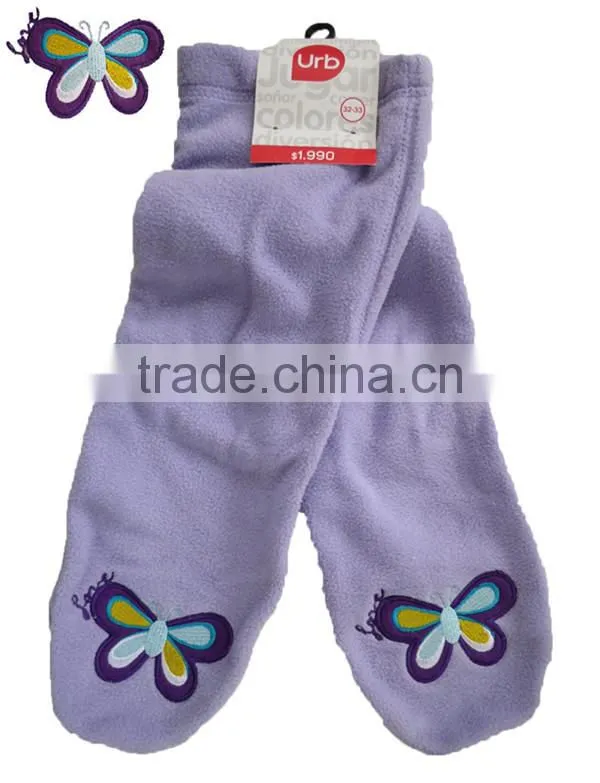 lilac color polar fleece non-slip socks