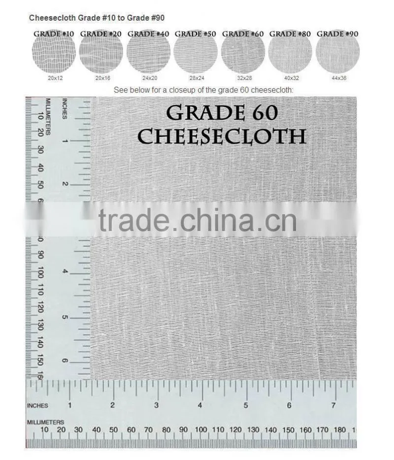 2014 hot sale Grade 10 Cheesecloth 100 Yards Box 36" Wide 100% Natural Cotton Cheese Cloth Fabric